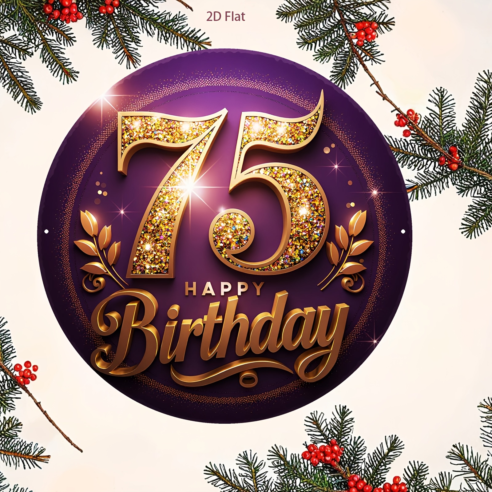 2D Flat, 1pc 75th Birthday Num - مراجعة Home Office Number وسعره