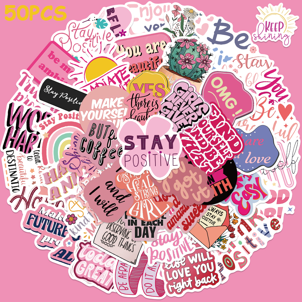 50pcs Pink Inspirational Phras - مراجعة Home Office Quotes وسعره
